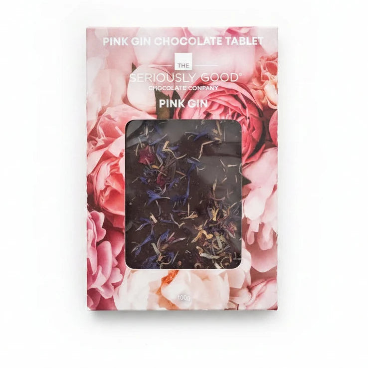 Posies pink gin chocolate tablet gift with flower delivery in Napier