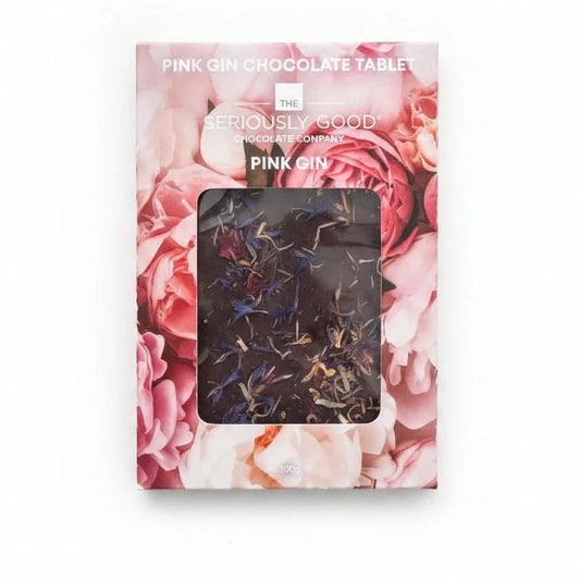 Posies pink gin chocolate tablet gift with flower delivery in Napier