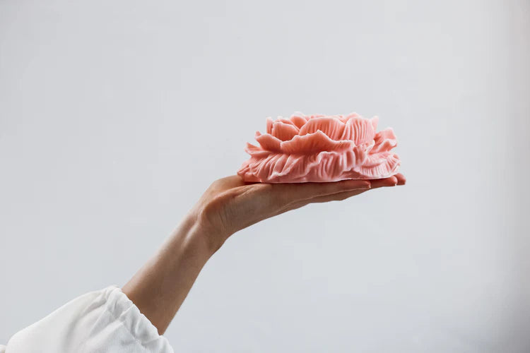 Large Peony Flower Candle