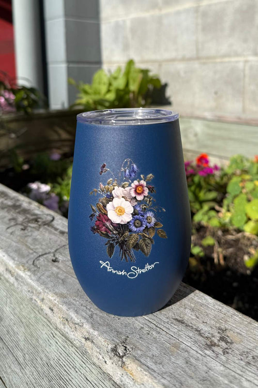 Bluebell Meadow 300ml stainless steel floral travel mug